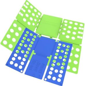 BoxLegend Shirt Folding Board - Easy & Fast Laundry Solution for Kids & Adults (Green & Blue)