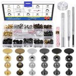 Glarks 60 Sets Leather Snap Fasteners Kit, 6 Colors 12.5mm Metal Snap Buttons Press Studs with 4Pcs Install Tools for Clothes Sewing, Down Jacket, Jeans Wears, Bracelets, Bag, DIY Crafts