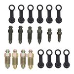 ECSiNG 10Pcs Hollow Bolt Bleeder Screw M6x1mm M7x1mm M8x1.25mm M10x1mm M10x1.25mm With Rubber Cap For Motorcycle Brake Master Cylinder Exhaust Screw Replacement