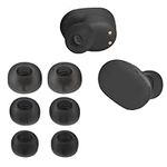 kwmobile 6x Replacement Ear Tips Compatible with JBL Tune Buds - Silicone Tips for Earphones - Black