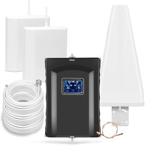 Cell Phone Booster for Home & Multi-Room, Cell Phone Signal Booster with 2 Indoor Panel Antennas for Band 66/2/4/5/12/17/13/25,Up to 8000 Sq.Ft,Boost 4G 5G LTE Data for All U.S. Carriers, FCC Approved