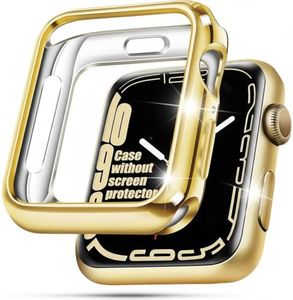 top4cus 42mm (Series 10) Cover Environmental Soft Flexible TPU Anti-Scratch Lightweight Protective 42mm Iwatch Case Compatible with Apple Watch Series 8/7 Series 6/SE/5/4 Series 3/2/1 - Gold