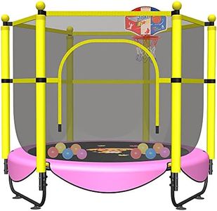 Mini Trampoline for Kids Indoor with Net Safety 5 FT Pink Little Small Outdoor Recreational Trampolines with Enclosure Rebounder Trampoline for Toddler Baby Play Equipment for Home