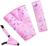 AMUSEPROFI Car Seat Belt Pad Set for Kids, Soft Harness Pads for Kids, Multifunctional Seat Strap Covers for Child, Toddler Baby Shoulder Strap Protector, Unicorn