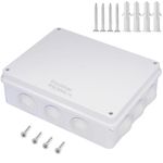 Zulkit Junction Box ABS Plastic Dustproof Waterproof IP65 Universal Electrical Boxes Project Enclosure White 10 x 7.9 x 3.1 inch (255 x 200 x 80mm)