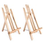 Tabletop Art Easel Set, Ohuhu 14" Tall Display Stand A-Frame Mini Wood Painting Easels for Kids Artist Adults Students Classroom Table top Display, 2-Pack, DIY Gift