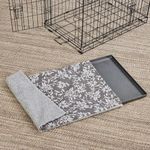 Midwest Quiet Time Reversible Crate Pan Cover 36" Gray Floral/Fleece