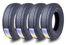 Grand Ride Set 4 FREE COUNTRY Trailer Tires ST225/75R15 10 Ply Load Range E Steel Belted Radial w/Featured Scuff Guard 8mm Tread Depth