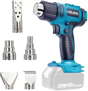 HILIPE Cordless Heat Gun for MAKITA 18v Battery,Lithium Hot Air Gun, 5 Nozzle Attachments,2-Temp Setting Max 1022°F(550°C),Heat Gun for Shrink Wrapping, Tube Bending (Tool Only, NO Battery)