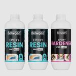 Betogen Epoxy Resin 2 : 1 - Ratio Resin and Hardener 3kg set - Crystel Clear Resin - 2kg and Hardener 1kg, Art and Craft, DIY, Begginers Resin Art kit (Resin : Hardener - 2kg : 1kg)