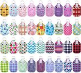 Duufin 72 Pieces Hand Sanitizer Holders Empty Travel Bottles Set Including 36 Pieces Clear Refillable Bottles and 36 Pieces Hand Sanitizer Keychain Holder for Backpack and Purse (Assorted Patterns)