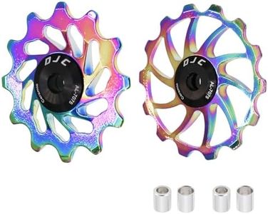 DJC Bike Ceramic Bearing Pulley Wheel 2pcs Guide Roller 11T 12T 13T 14T 15T 16T MTB Road Bike Rear Derailleur for Shimano for Sram Pulley oilslick (oilslick, 12T and 14T)