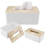 Removable Facial Tissue Box, Japanese Tissue Box, Solid Wood PP Tissue Box, Car Tissue Paper Dispenser, Napkin Organizer, Wooden Cover Toilet Paper Box, for Car Desk Bathroom Crafts (Standard Style)