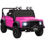 AIYAPLAY Land Rover Licensed Electric Car for Kids, 12V Battery-Powered Kids Ride On Car with Remote Control, Music, Horn, Suspension Wheels, LED Lights, Off-Road Toy for 3-5 Years Old, Pink