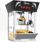 Nyddle Popcorn Maker Machine,12 Ounce Kettle Stainless Steel Commercial Popcorn Machine with Tempered Glass,Warming Deck, 900W Countertop Popcorn Popper for Parties, Events, and Home Theater