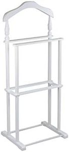 Proman Products Sakura Twin Valet with Wooden Hanger, Trouser Bar & Tie Bar, White