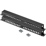 kwmobile 1U Horizontal 19 Inch Rack Mount Cable Management - 24 Slot Metal Finger Raceway Panel with Cover - 19" Patch Panel for Server and Data Cabinets - Set of 2