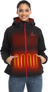 ORORO Women’s Heated Jacket, Black – XL