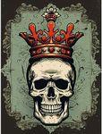 Artery8 Skull Crown Art Nouveau Tattoo Ink Body Art Rockabilly Americana 50s Extra Large XL Wall Art Poster Print