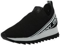 DKNY Women's Alani-Slip on Snea Sneaker, Black, 6 UK