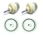 INVENTO 2pcs 6V - 12V 5 Kg-cm 10 rpm DC Metal Geared Motor with 70mm x 20mm Wheel for Robot Smart Car DIY