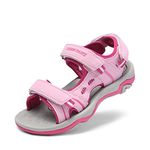 DREAM PAIRS Kids Sandals Boys Girls Open-Toe Outdoor Summer Sport Sandals(Toddler/Little Kid/Big Kid),Size 5 Big Kid,PINK/FUCHSIA,170891_K