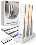 EZVALO 6-Pack Under Cabinet Lighting with Charging Station, Rechargeable Motion Sensor Lights, 3 Color Temps, Dimmable 62 LED Wireless Motion Activated Cabinet Lights with Remote for Kitchen,Pantry