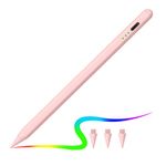 Stylus Pen for Apple Ipad Pencil - Pencil 2nd for iPad 9th 10th Generation Apple Pen with Palm Rejection 2018-2022 Ipad 6th 7th 8th 9th 10th Gen Mini 6/5 Ipad Air 3/4/5 Gen iPad Pro 11-12.9 inch Pink