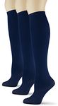 Silky Smooth Knee High Trouser Socks by Sox Trot | Thin Material | (Navy) 3 Pack