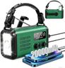 Wind Up Solar Radio, 20000mAh Survival Hand Crank Dynamo, AM/FM Emergency Weather Radio, Battery Powered with Cell Phone Charger, SOS Alarm, Flashlight & Reading Lamp for Household/Outdoor Camping
