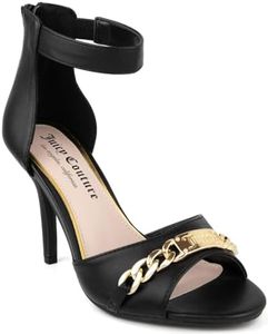 Juicy Couture Womens MAIA Faux Leather Ankle Strap Pumps Black 10 Medium (B,M)