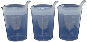 3 x Medi-Inn Adult Convalescent Drinking / Feeding Cup / Beaker with Lip Spout (250ml) Clear