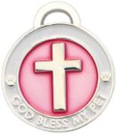 Luxepets Pet Collar Charm, Cross, Small, Pink