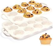 CAKETIME Silicone Muffin Pan, Metal