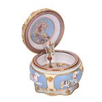 Jeffergarden Carousel Music Box Luxury Luminous Rotating Horse Musical Box with Melody LED Light Home Decorative Showpiece Ornament Gift(Castle in the sky)