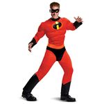 DISGUISE 66844D Mr. Incredible Classic Muscle Adult Costume Disney Sized, Men, Red, XL