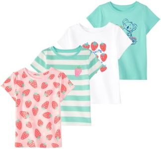 Garanimals Baby Girl Strawberry T-Shirt, Size 6-9 Months, 4-Pack