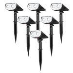 Linkind StarRayS Solar Spot Lights Outdoor, Solar Lights Outdoor Waterproof for Halloween Decorations, 350LM Cool White Solar Halloween Lights for Garden Yard Landscape Walkway, 6 Pack