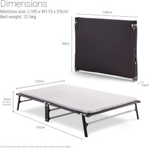 JAY-BE Compact Folding Bed with e-Fibre Mattress – Small Double