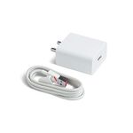 Ultra Fast Type-C Charger for Sam-Sung Galaxy M05 Original Wall Mobile Charger Qualcomm QC 3.0 Quick Rapid VOOC AFC Charger with 1m Type C USB Data Cable (White, SE.G5)