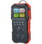 Digital Compound 4 in 1 Gas Monitor Color LCD Display Recchargeable Battery Powered Alarm Record Portable Gas Detector Data Logger Tester