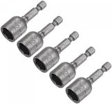 uxcell Quick-Change Nut Driver Bit, 1/4" Hex Shank 12mm Magnetic Nut Setter Drill Bits, 1.89" Length, Metric 5 Pcs