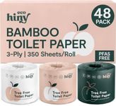 ecoHiny Premium Bamboo Toilet Paper 48 Mega Rolls 3ply 350 Sheets PFAS Free