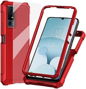 Ailiber for Jitterbug Smart 4 Phone Case, TCL 505 T509A/TCL 40T/TCL 40XL Case with Screen Protector, Dual Layer Protection, Shockproof Corner TPU Bumper, Slim Silicone Rugged Cover for TCL 505-Red