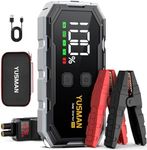 Car Jump Starter, 6000A 12V Battery Pack (All Gas/10.0L Diesel), Safe Jump Box with Display, Car Jump Starter with Extended Smart Jump Cables, Quick Charge 3.0, LED Light