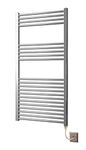 Greened House Chrome Straight Electric Heated Towel Rail 600mm wide x 1200mm high Flat Bathroom Towel Radiator