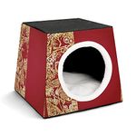 Pet Capsule Waterloo Printed Cat House Bed Sofa Indoor Cats Cube for Small Dogs Kitty Chinese Style Crane