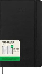 Moleskine Undated Weekly Planner, Weekly Planner with Hard Cover and Elastic Closure, Size Large, 13 x 21 cm, Color Black