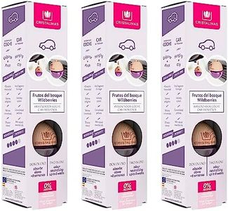 CRISTALINAS Pack de 3 Ambientadores de Coche – Absorbe los malos olores de tu vehículo con un agradable Aroma a Frutos del Bosque