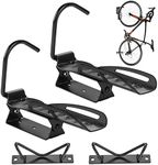 Auwey Swivel Bike Wall Mount 2PACK Bike Rack Garage Rack Bike Storage Rack with Tire Tray Bike Hook Bike Wall Rack Bike Hanger for Garage Storage Vertical Bycicle Hook for Indoor Garage